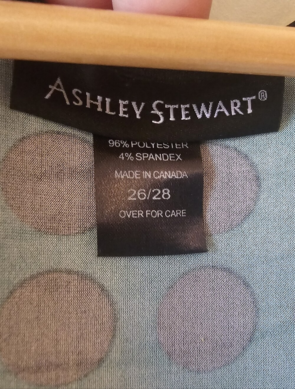 Ashley Stewart Green Black Dot Geometric Faux Wrap Dress Plus 3x - Picture 4 of 9